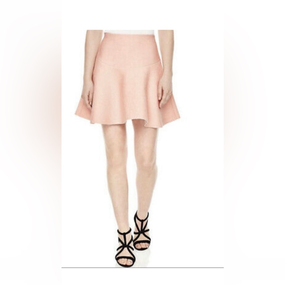 SANDRO Paris Baya Flared Textured-crepe Mini Skirt Rose Pale Pink Size Small